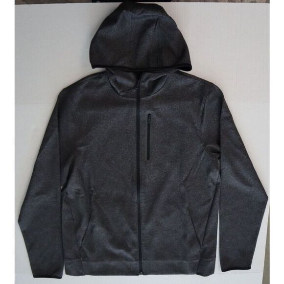 Old Navy Active Men's Sz Large Dark Charcoal Gray Dynamic Fleece Full-Zip Hoodie - Picture 8 of 9